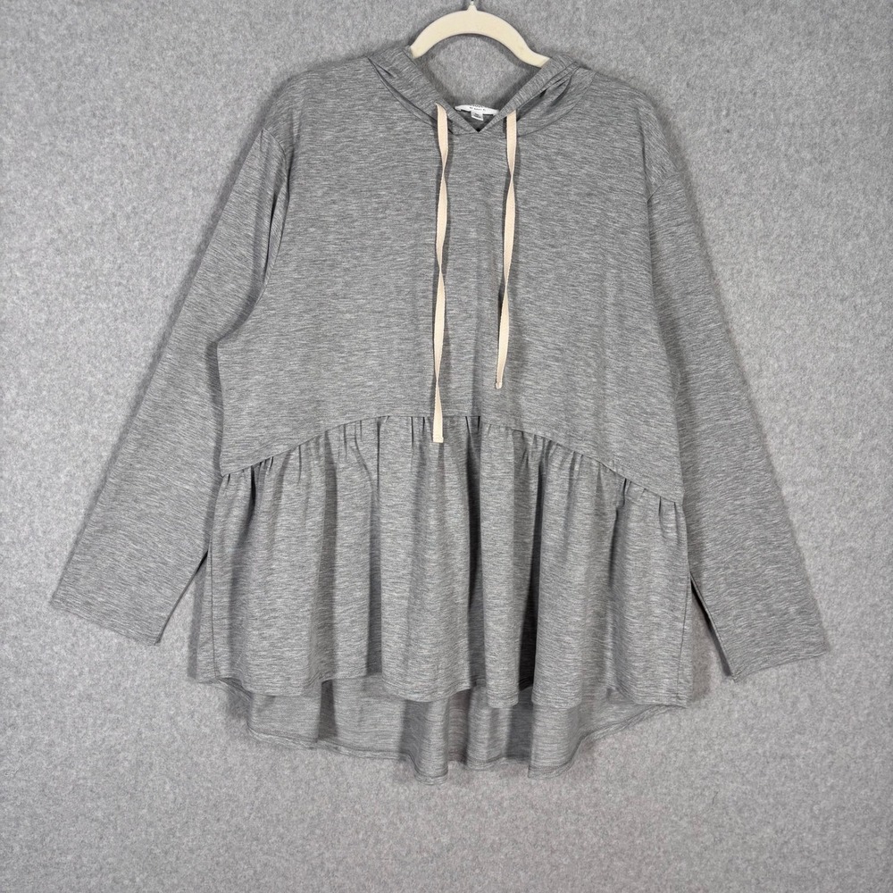 ChicSoul Ruffle Tunic Hoodie Sweatshirt 3XL Peplum Feminine Flowy Lounge Comfy